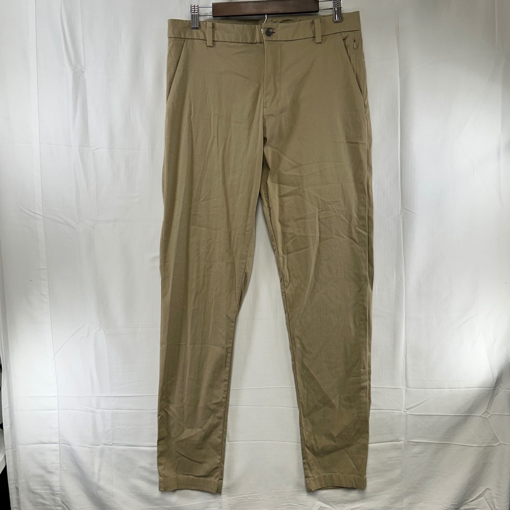 Lululemon Commission Slim-Fit Pant Mens 32 Tan Khaki ABC Chino Tech Trouser